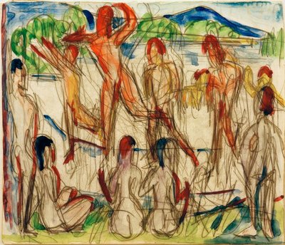 Bathers at the Lake by Ernst Ludwig Kirchner